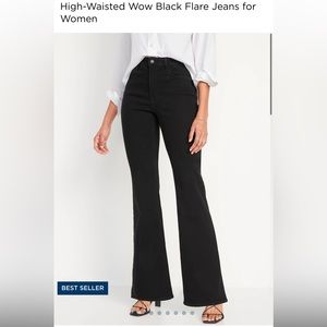 High waisted black flare jeans